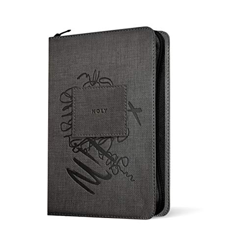 NLT Compact Zipper Bible, Filament Enabled Edition (Red Letter, Leatherlike, Charcoal Patch): New Living Translation, Filament Enabled Edition, Charcoal Patch, Leatherlike, With Zipper, Red Letter