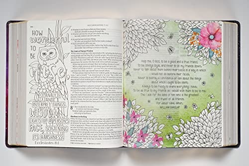 NLT Inspire PRAYER Bible Giant Print (LeatherLike, Purple): The Bible for Coloring & Creative Journaling
