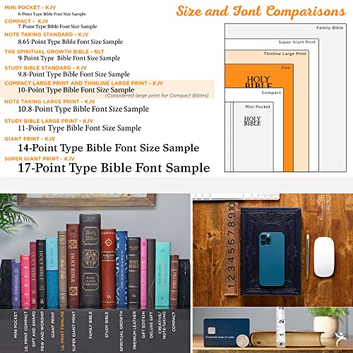 KJV Holy Bible, Thinline Large Print Faux Leather Red Letter Edition - Thumb Index & Ribbon Marker, King James Version, Black, Zipper Closure