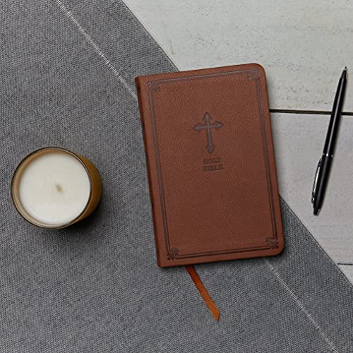 KJV, Value Thinline Bible, Compact, Leathersoft, Brown, Red Letter, Comfort Print: Holy Bible, King James Version