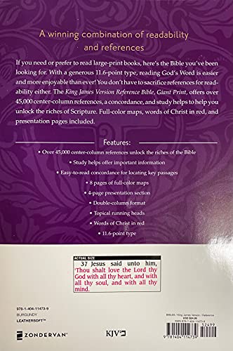 KJV Giant Print Reference Bible Burgundy LS