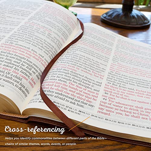 KJV Super Giant Print Brown Red Letters