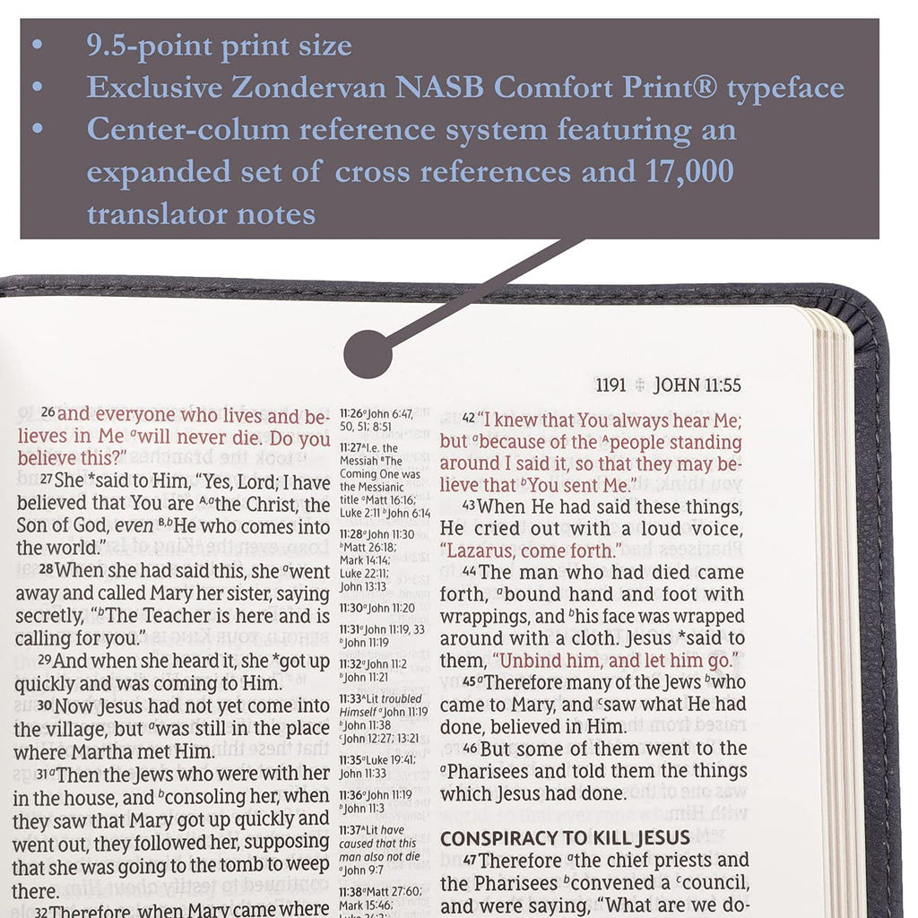 NASB, Classic Reference Bible, Leathersoft, Black, Red Letter, 1995 Text, Comfort Print Imitation Leather – 31 August 2021