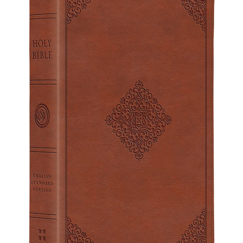 ESV Large Print Compact Bible: Esv Bible Trutone, Terracotta, Ornament Design Leather Bound – Large Print, 30 April 2021
