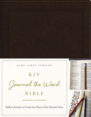 KJV, Journal the Word Bible, Bonded Leather, Brown, Red Letter Edition: Reflect, Journal, or Create Art Next to Your Favorite Verses Bonded Leather