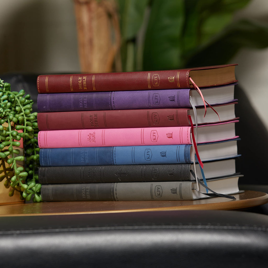 KJV, Thinline Bible, Leathersoft, Burgundy, Red Letter, Comfort Print: Holy Bible, King James Version Imitation Leather