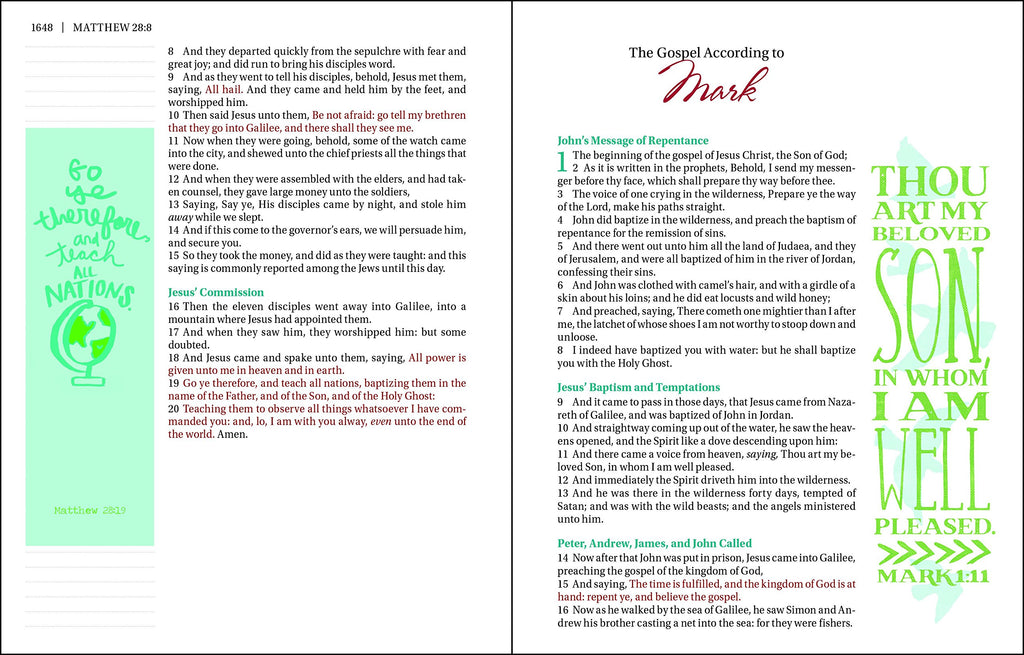 KJV, Beautiful Word Bible, Large Print, Hardcover, Red Letter Edition: 500 Full-Color Illustrated Verses Hardcover – Large Print,