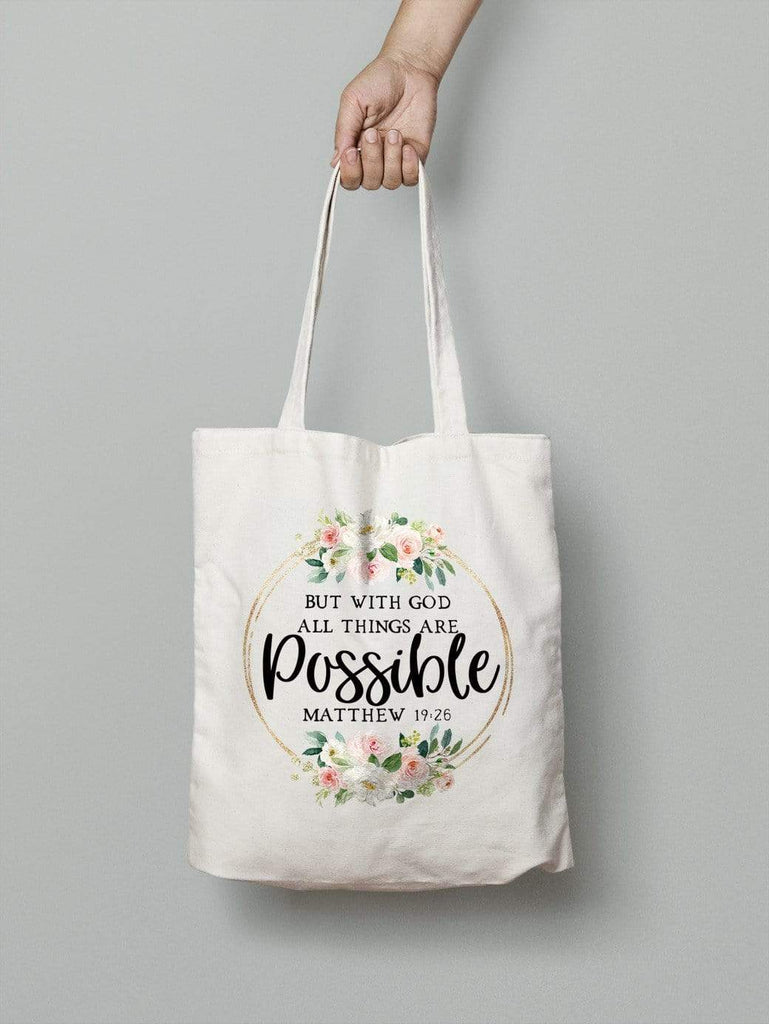 All things possible - Tote Bag - Christian Tote Bag: Carry Your Faith with You Everywhere You Go