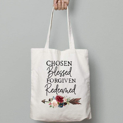 Chosen Blessed - Tote Bag - Christian Tote Bag: Carry Your Faith with You Everywhere You Go