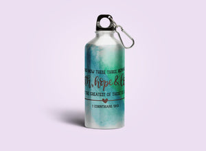Faith Hope Love - Sipper Bottle - (Drink Up the Word of God) Christian Gift Sipper Bottles for Daily Inspiration