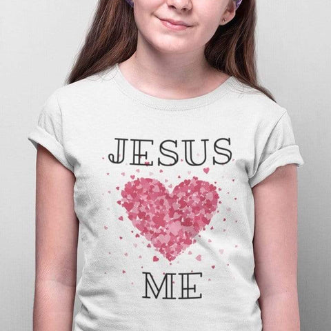 Christian Girls T-Shirts - Jesus Loves Me - Share Your Faith with Fun and Durable Christian Apparel Girls T-Shirts