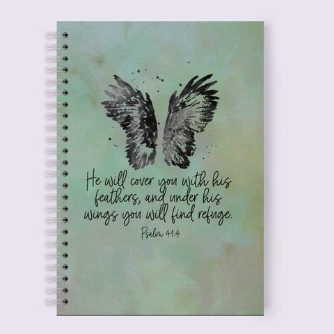 He will cover you - NotePad - Christian Note books for Gift - Christian Gift Idea: Bible-Themed Notebook for Devotions, Reflections, and More