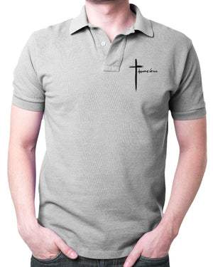 Amazing Grace Cross - Polo T Shirt - Faith-Inspired Christian T-Shirts: Wear Your Beliefs with Pride