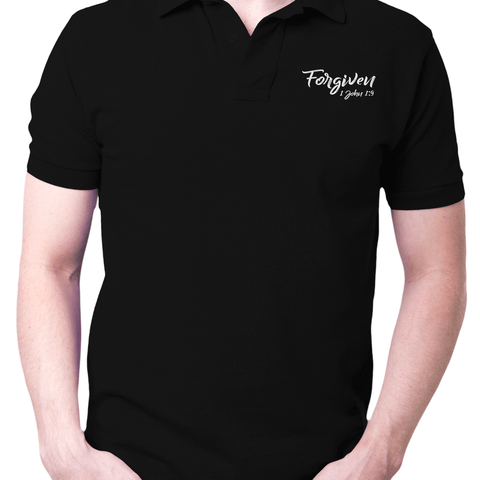 Forgiven - Polo T Shirt - Faith-Inspired Christian T-Shirts: Wear Your Beliefs with Pride