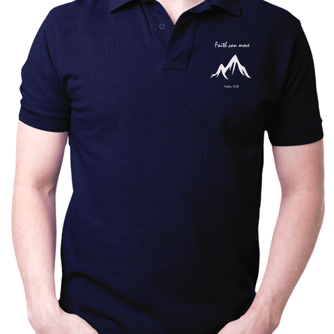 Faith can move - Polo T Shirt - Faith-Inspired Christian T-Shirts: Wear Your Beliefs with Pride
