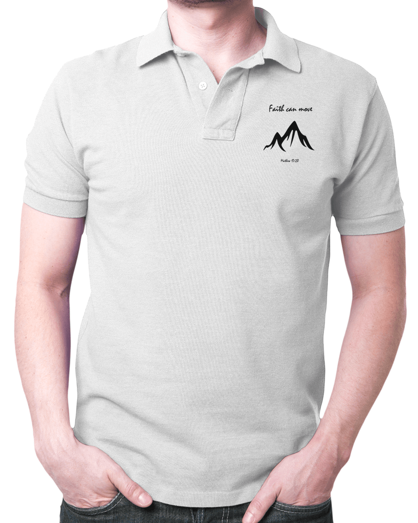 Faith can move - Polo T Shirt - Faith-Inspired Christian T-Shirts: Wear Your Beliefs with Pride