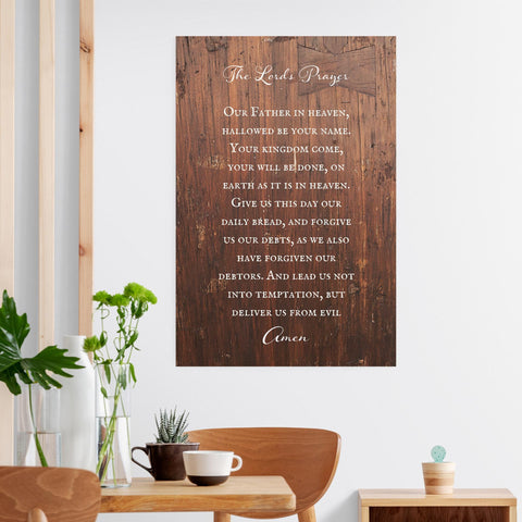 The Lord's Prayer 12 X 18 - Sale - Elegant and Inspiring Christian Wall Frames: The Lord's Prayer Edition
