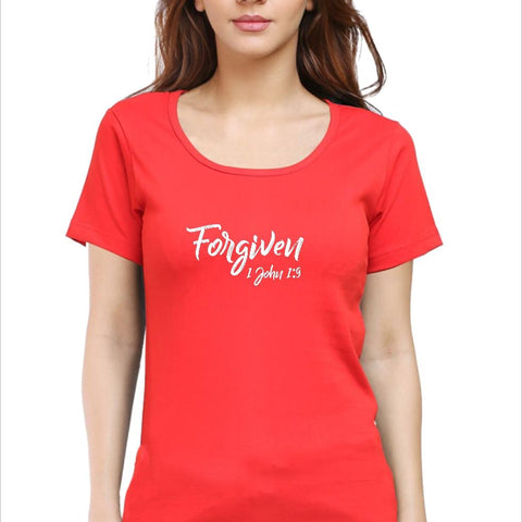 Forgiven 1 John 1:9 - Christian T-Shirt - Christian T-Shirts for Girls and Women | Faith-Inspired Clothing